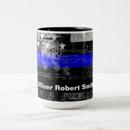 Thin Blue Line Grunge Officer Mugg