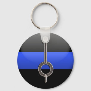 Thin Blue Line Handcuff Nyckel Nyckelring