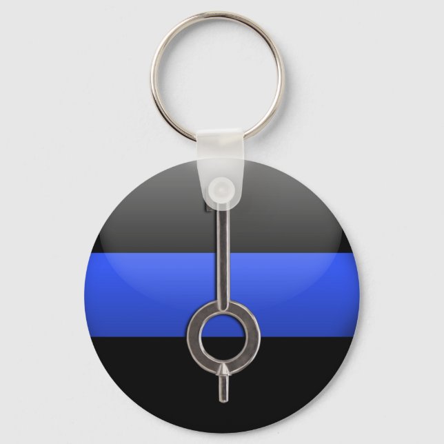 Thin Blue Line Handcuff Nyckel Nyckelring (Framsida)