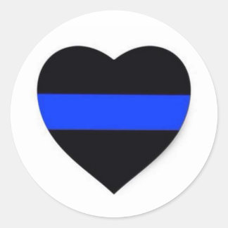 THIN BLUE LINE HEART STICKER RUNT KLISTERMÄRKE
