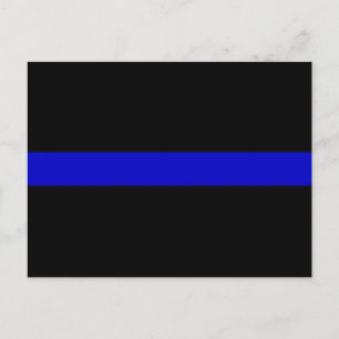 Thin Blue Line Honoring Police Tillsatta lagar Vykort
