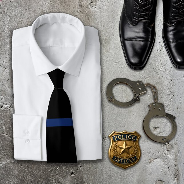 Thin Blue Line Law Enforcement Necktie Tie Slips (Skapare uppladdad)
