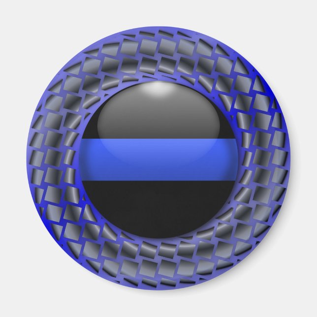 Thin Blue Line Medallion Magnet (Framsidan)