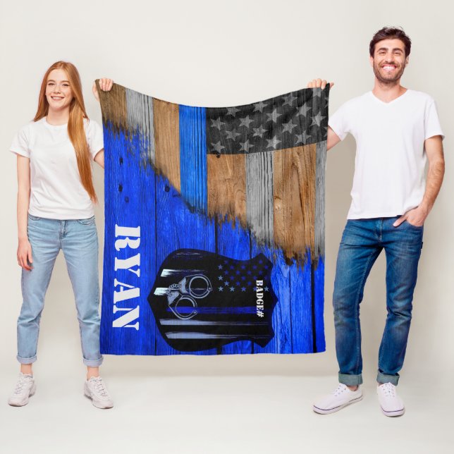 Thin Blue Line Officer Fleecefilt (På plats)