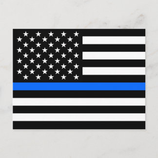 "THIN BLUE LINE on FLAGGA" Vykort