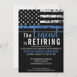 Thin Blue Line Patriotic Police Pension Party Inbjudningar