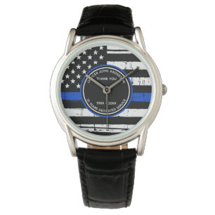 Thin Blue Line Pension Gift Tack Police Armbandsur