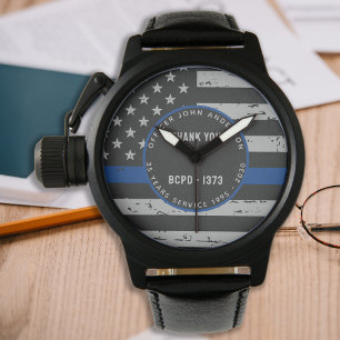 Thin Blue Line - Pension Gift Tack Police Armbandsur