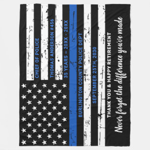 Thin Blue Line Personlig Police Pension Fleecefilt