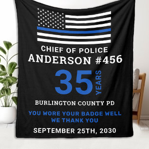 Thin Blue Line Personlig Police Pension Fleecefilt