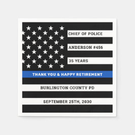 Thin Blue Line Personlig Police Pension Pappersservett