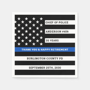 Thin Blue Line Personlig Police Pension Pappersservett
