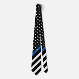 Thin Blue Line Police American Flagga Monogram Slips