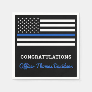 Thin Blue Line Police Party Grattiss Napkin Pappersservett