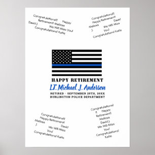 Thin Blue Line Police Pension Guest Bok Poster