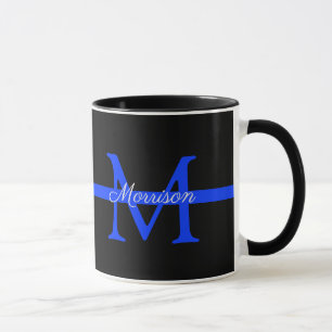 Thin Blue Line Police Pension Party Monogram Mugg