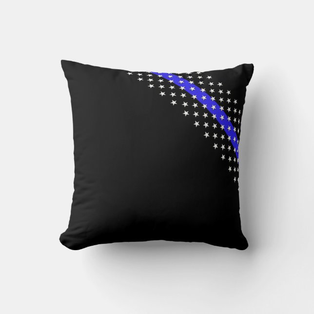 Thin Blue Line Police Stars och stripes Kudde (Framsida)