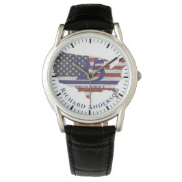 Thin Blue Line Police US FLAGGA Patriotic Armbandsur