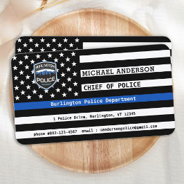 Thin Blue Line Polis Anpassningsbar Logotyp Tillsa Visitkort