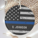 Thin Blue Line - Polischef - Amerikanska Flagga<br><div class="desc">Visa ert stöd och pride för vår polis med den här tunna blå linjebussen - amerikansk flagga i Flagga vid polisstationen,  en katastrofal utformning. Polisgåvor från Mamma - gåvor från polisens fruktträd</div>