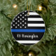 Thin Blue Line - Polischef - Amerikanska Flagga Julgransprydnad Keramik (Tree)