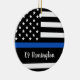 Thin Blue Line - Polischef - Amerikanska Flagga Julgransprydnad Keramik (Right)