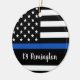 Thin Blue Line - Polischef - Amerikanska Flagga Julgransprydnad Keramik (Sidan)
