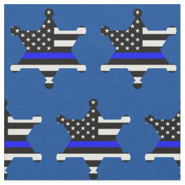 Thin Blue Line Polischef Badge Mönster Tyg