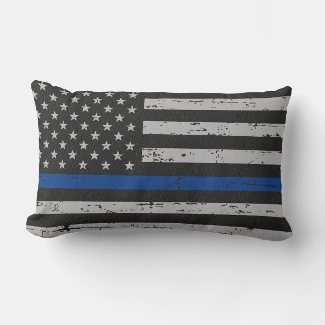 Thin Blue Line - Polischef - Tillsatta lagar Lumbarkudde (Framsida)