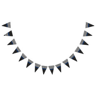 Thin Blue Line Polisen Bunting Flaggor