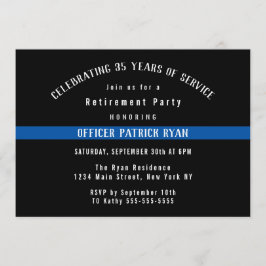 Thin Blue Line Polisen Flagga Party Inbjudningar