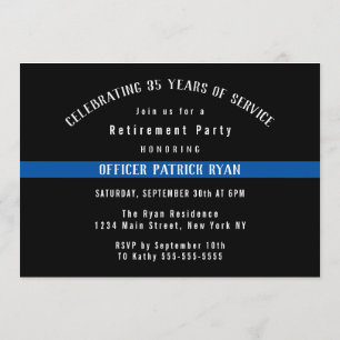 Thin Blue Line Polisen Flagga Party Inbjudningar