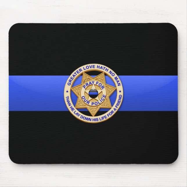 Thin Blue Line Polisen Underbarare Kärlek Badge Musmatta (Framsidan)