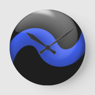 Thin Blue Line Rund Klocka