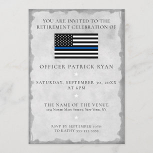Thin Blue Line Silver polis Flagga Party Inbjudningar