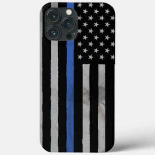 Thin Blue Line Tattered Distress Flagga Fodral-Mat