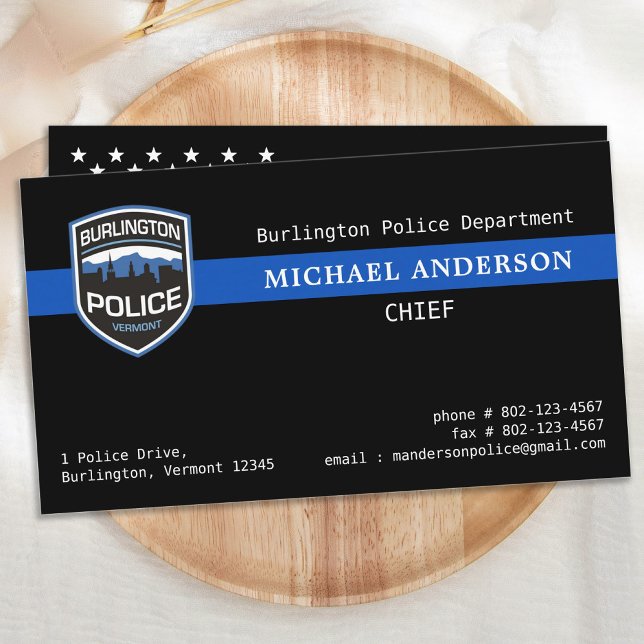 Thin Blue Line Tillsatta lagar Anpassningsbar Logo Visitkort (Skapare uppladdad)