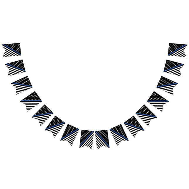 Thin Blue Line Tillsatta lagar Flagga (Alla)