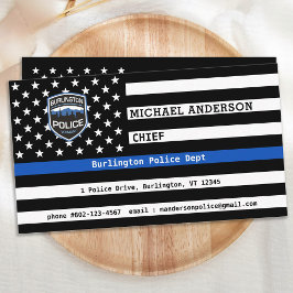 Thin Blue Line Tillsatta lagar Logotyp Anpassnings Visitkort