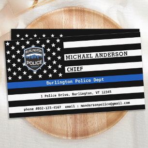 Thin Blue Line Tillsatta lagar Logotyp Anpassnings Visitkort