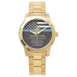 Thin Blue Line Tillsatta lagar polis Pension Armbandsur