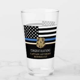Thin Blue Line Tillsatta lagar polis Pension Glaskopp