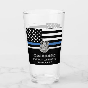 Thin Blue Line Tillsatta lagar polis Pension Glaskopp