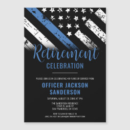 Thin Blue Line Tillsatta lagar polis Pension Magnetisk Inbjudningskort