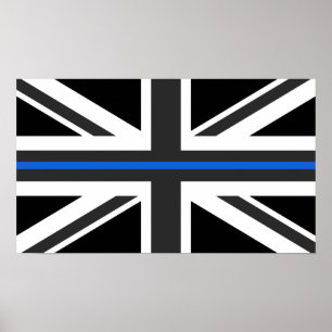Thin Blue Line UK Flagga Poster