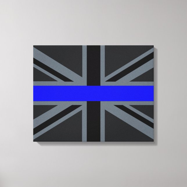 Thin Blue Line Union Jack Stil Canvastryck (Framsida)