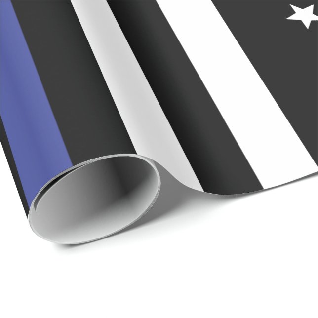 Thin Blue Line USA flagga Presentpapper (Rullad Hörn)