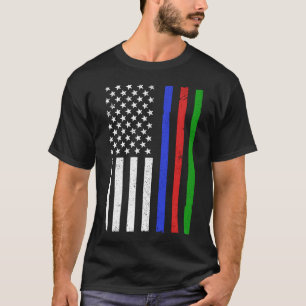 Thin Blue Red Grönt Line Polisen Firefighter Milit T Shirt