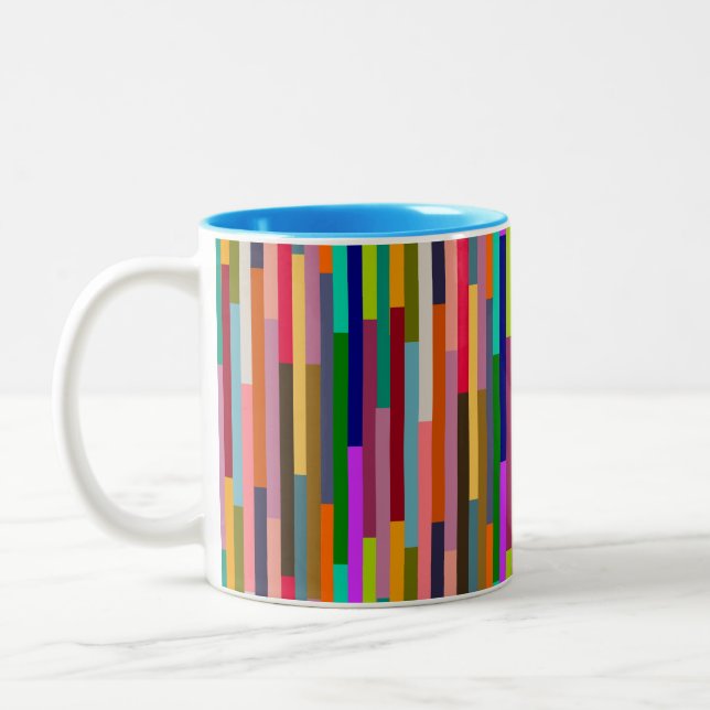 Thin Colorful Stripes  Två-Tonad Mugg (Vänster)