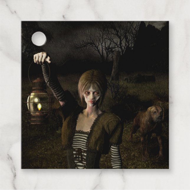 Thin female carrying lamp gåvor etiketter (Framsida)